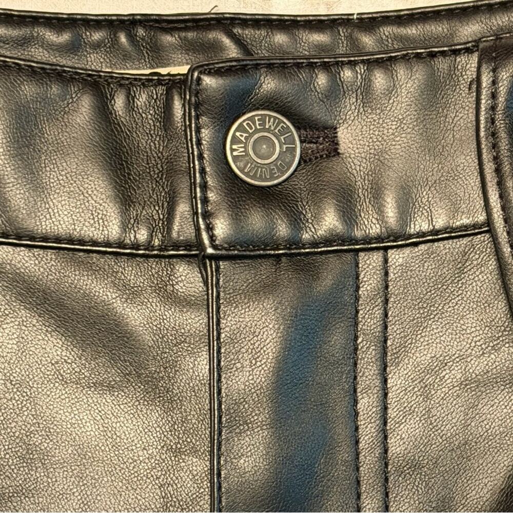 nwt Madewell The Perfect Vintage Straight leg Faux Leather Pants size 28 Black - Picture 6 of 12
